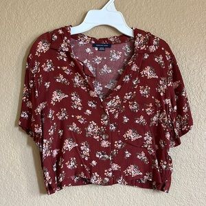 Vintage floral crop top